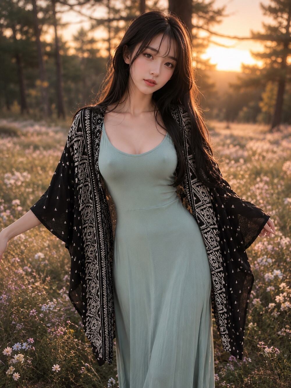 Whispers of the Desert Moonlight Exotic Boho Kimono cardigan coverup Wrap